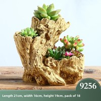 Pot Tanaman Mewah Ramah Lingkungan Berbahan Resin Motif Kayu dengan Desain Kepala Pohon yang Rumit dan Kontemporer untuk Sukulen dan Bunga Buatan Tahun 2025