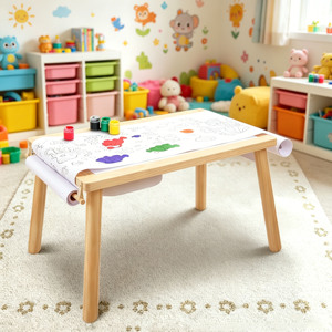 Table sensorielle Montessori en bois avec boîtes de rangement et tableau noir pour la garderie et la maternelle, jouet d'activités pour bébés à usage scolaire - Product Image 3