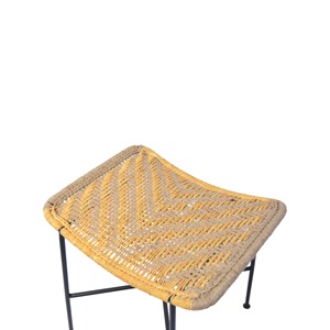 Siège en bois tissé à la main personnalisable avec tabouret à cadre en métal intérieur extérieur maison hôtel restaurant parc centre commercial cuisine salon - Product Image 3
