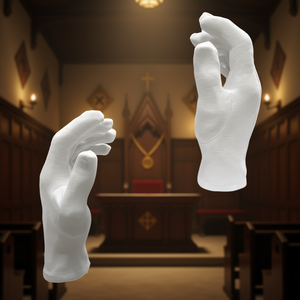 Guantes Blancos 100% Algodón hasta la Muñeca para Uso Médico y Deportivo, Diseño Liso Ecológico, Adecuados para Disfraces Masónicos de Acompañamiento - Product Image 2