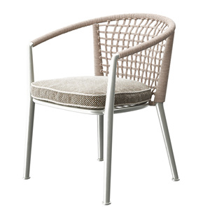Chaise de patio élégante en rotin tressé avec accoudoirs, résistante aux intempéries, pour l'extérieur, avec coussin, idéale pour café et <span class=keywords><strong>bistrot</strong></span> - Product Image 1