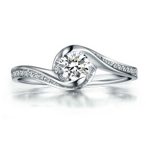 Benzersiz Lüks Mücevherat K Altın Pırlanta Yüzükler Gerçek Beyaz Altın Düğün Nişan Yüzükleri - Product Image 1