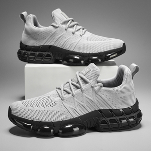 Zapatillas deportivas informales transpirables de tela elástica ligera con suela de goma y tendencia de moda para caminar por ocio - Product Image 1