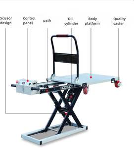 Carga eléctrica portátil 500kg Elevador de vehículos Tipo de tijera plana Plataforma elevadora de carro hidráulico - Product Image 2