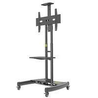 ZENO TV Portabel Beroda 32-65 Inch, Dudukan TV Mobile, Troli Beroda untuk Luar Ruangan, Tinggi Dapat Disesuaikan, dengan Roda Senyap 150