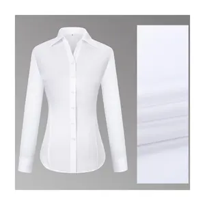 New Style Long Sleeve Vestido Formal Lady Blusa 100% Algodão Rugas Livre Trabalho de Escritório Formal Blusas Camisas Para As Mulheres