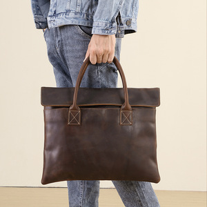 Porte-documents en cuir pleine fleur pour hommes, grand sac de voyage pour <span class=keywords><strong>ordinateur</strong></span> portable de <span class=keywords><strong>17</strong></span> <span class=keywords><strong>pouces</strong></span>, fourre-tout - Product Image 6