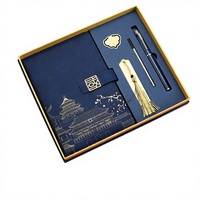 Bloc de Notas con Cubierta de Cuero Sintético Estilo Chino A5, Papel Dowling, Caja de Regalo de Lujo, Logotipo Personalizable, Regalo Empresarial Retro-Chic