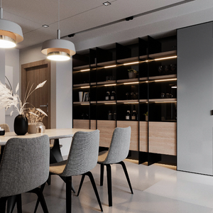 Moderno personalizado lujo niños <span class=keywords><strong>madera</strong></span> oculta puerta arco aluminio gabinete Metal sólido 5Mm Panel estanterías y estanterías con puerta de cristal - Product Image 1