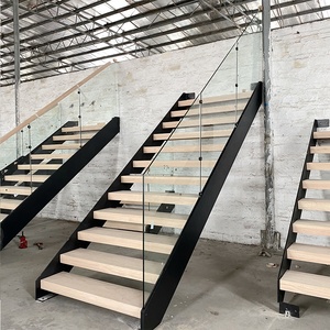 Chất Lượng Cao Trong Nhà Nổi Cầu Thang Trường Hợp Thương Mại Gác Mái Công Nghiệp Gỗ Thép <span class=keywords><strong>Mono</strong></span> Stringer Cầu Thang - Product Image 2