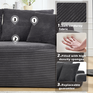 Ensemble de canapés modernes en L convertible - Canapé léger et confortable à compression sans vide pour salon et usage hôtelier - Product Image 4