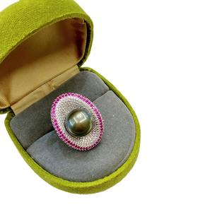 แหวนเงินแท้ S925 ประดับมุกดำตาฮิติใหม่ ขนาด 12-13 มม. ทรงกลม มีตำหนิเล็กน้อย ของขวัญ - Product Image 5