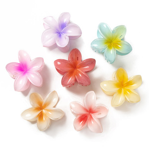 <span class=keywords><strong>Pince</strong></span> à <span class=keywords><strong>cheveux</strong></span> 6 cm en plastique violet et or, motif <span class=keywords><strong>fleur</strong></span> de frangipanier hawaïenne, style requin, accessoire transfrontalier, <span class=keywords><strong>pince</strong></span> à <span class=keywords><strong>cheveux</strong></span> mignonne - Product Image 5