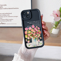 Coque de téléphone INS Fleurs Colorées pour iPhone 16 15 17 18 Pro Max, Couleur Bonbon Givrée, Antichoc, Accessoires Mobiles