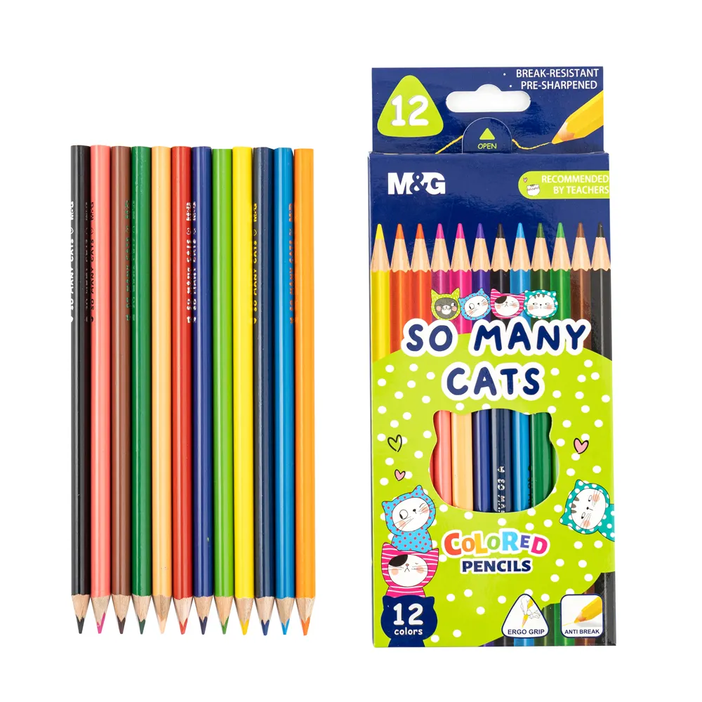 So Many Cats 12pcs Kids Cute Drawing Lapices De Color Colour Pencils For Kids