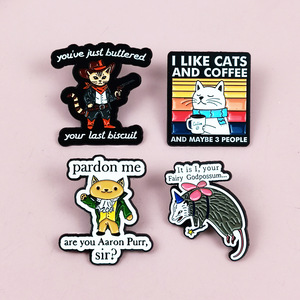 Broche en métal motif <span class=keywords><strong>souris</strong></span> et <span class=keywords><strong>chat</strong></span> de dessin animé, mignonne, en forme d'animal, accessoire <span class=keywords><strong>pour</strong></span> sac à dos et vêtements - Product Image 2