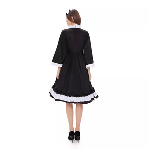Cosplay Maid Costume Black <b>White</b> Dress With <b>Apron</b> Anime Stage Outfit Adult Size - Product Image 5