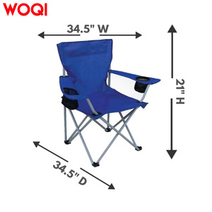 Chaise pliante Woqi pour le camping en plein air, chaise de jardin rectangulaire en tissu Oxford bleu, capacité de charge de 110 kg, design pliable - Product Image 3