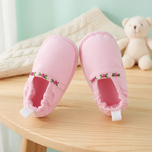 Babeeni Girls Summer Mint Floral Slip-On Baby <b>Shoes</b> with Hand Embroidery Nontoxic OEKO-TEX Certified BS04 - Product Image 3