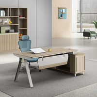 Bureau de direction moderne en forme de L, panneau MDF écologique norme nationale E1, résistant à l'eau, armoire de rangement modulaire