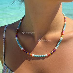 Collier ras <span class=keywords><strong>du</strong></span> cou en perles d'eau douce naturelles, perles colorées Dopamine, réglable, en acier inoxydable, hypoallergénique, inaltérable, tendance, cadeau - Product Image 4