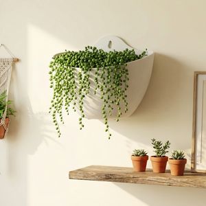 Pot de fleurs mural en plastique demi-rond pour balcon, clôture et garde-corps – Vente en gros - Product Image 1