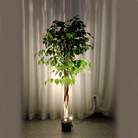 Oh Arts Lichterketten für Bäume, Außenstrahler für Innen-Weihnachtsbäume, Künstlicher Ficus-Baum mit Beleuchtung