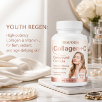 Suplemen Kecantikan Anti-Penuaan OEM Radiance Kolagen Peptida Vitamin C 1000mg Tablet untuk Wanita Dewasa Vitalitas Mencerahkan Kulit