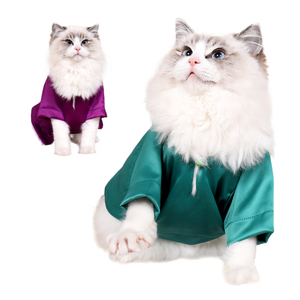 เสื้อผ้าสัตว์เลี้ยง ชุดนอนสุดหรู เสื้อผ้าแมวผ้าไหม เย็นสบาย สีสันสดใส เสื้อยืดแมว น้ำหนักเบา <span class=keywords><strong>ไม่</strong></span>เหนียวเหนอะหนะ - Product Image 6