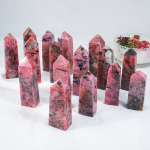 Artisanat en cristal sculpté à la main pour la guérison en gros Naturel Rhodonite Crystal Point Maditation Rhodonite Crystal Tower - Product Image 4