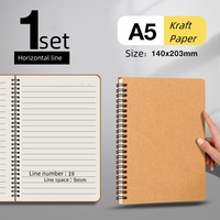 Günstige benutzer definierte A5 recyceltes Kraft papier Journal Blank Notizbuch Spiral gebundenes Notizbuch