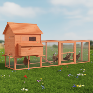 Gallinero de madera con corral y espacio interior para gallinas, jaula para aves de corral, diseño ecológico. - Product Image 2