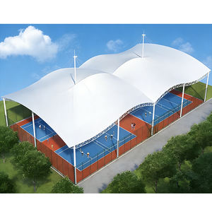 Les fabricants fournissent des tentes de terrain de basket-ball en structure acier, des tentes de terrain de padel avec toit en membrane tendue en PVDF imperméable. - Product Image 6