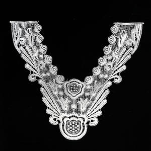Diseño personalizado de encaje blanco cuello bordado encaje tela cuello encaje escote cuello floral para mujer - Product Image 5