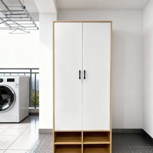 خزانة ملابس عصرية من الخشب الصلب لغرفة النوم بتصميم مفتوح مع 4 أدراج ورفوف قابلة للتخصيص باللون والحجم سهلة التجميع لغرفة المعيشة - Product Image 1