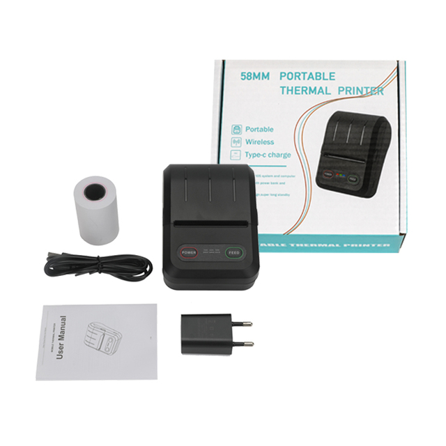 Portable Mini Handheld Thermal Receipt Printer 58mm Wireless USB 203DPI 2000mAh Battery Stock Retail Restaurants Factories SDK