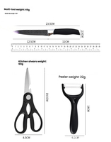 Ensemble d'accessoires de couteaux de cuisine en acier inoxydable, couteau à viande pour la maison, coffret cadeau de six pièces, ensemble de couteaux messer