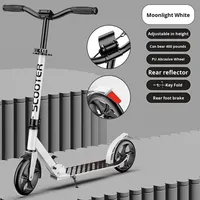 Trottinette pliable à deux roues anti-basculement avec siège pour enfants et adultes de 10 ans et plus - Roues en PU et en fer durables