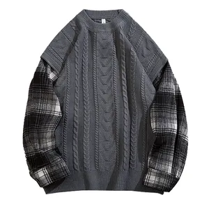Pull à manches longues en tricot pour homme, chandail de style unique et épais, nouveauté de haute qualité,