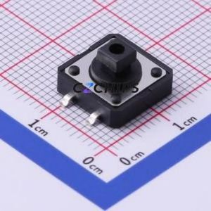 UK-B0262-FT-TP-G73-SP25Y Tactile Switch SMD-4P,12x12mm Switch Single Pole Single Throw Rectangle Button 2.5N Vertical Mount - Product Image 1