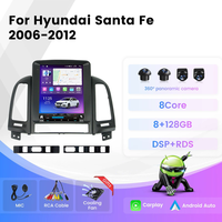 Radio Vertical Tesla para Hyundai Santa Fe, Pantalla IPS HD, CarPlay Inalámbrico, DSP, Cámara de Reversa AHD, WiFi 4G, Pantalla Dividida, Unidad Principal Android con GPS