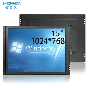 شاشة لمس بإطار مفتوح من Zhixianda 15 بوصة * بشاشة عرض مثبتة على الحائط شاشة صناعية hd-mi vga