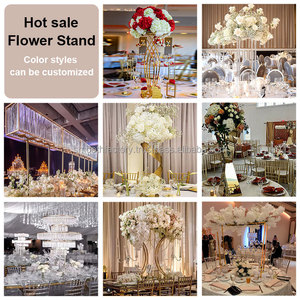 Support à fleurs en métal doré en spirale de 100 cm de haut LEDA, centre de table pour décoration de mariage - Product Image 4