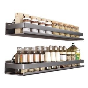 Wall Mounted <b>Kitchen</b> <b>Storage</b> <b>Rack</b> Large Capacity Spice Shelf Rectangle No Installation Required Household Use - Product Image 2