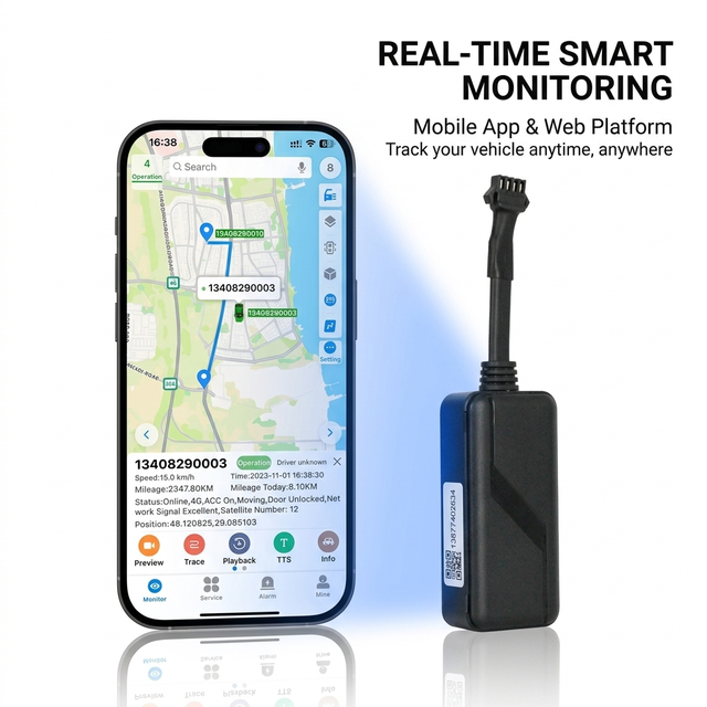4G LTE GSM Mini SOS Alarm Vehicle GPS Device with ACC Detection Beidou PC Compatible 1 Year Warranty for Car