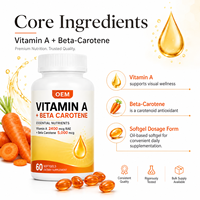 Gélules de Vitamine A et Bêta-Carotène à Marque Blanche OEM ODM – Formule Personnalisée à Base d'Huile, Fabrication, Conception d'Étiquettes et Options d'Emballage
