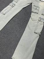 Jeans pour hommes qui brillent dans le noir, détails en fil lumineux, pantalon en denim coupe skinny, pantalon de sécurité nocturne, fournisseur