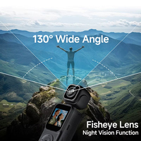 Caméra sportive 4K à clipser, batterie 2000 mAh, écran IPS 1,5 pouces, double objectif grand angle 180°, vision nocturne 4 LED, mini caméra portable