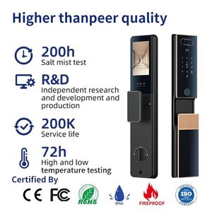 Serrure de porte intelligente ZJV80 V80 avec empreinte digitale, mot de passe, carte-clé et contrôle via l'application <span class=keywords><strong>Tuya</strong></span>, WiFi, Zigbee, étanche - Product Image 5