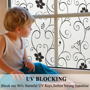 Elettricità statica per la casa pellicola decorativa per finestre in PVC soggiorno camera da letto Privacy pellicola di vetro con motivo a vite in bianco e nero - Product Image 6